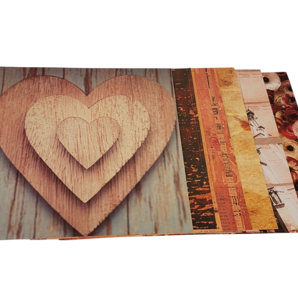 (6) 12"x12" Papers for Scrapbooking Decoupage Crafting